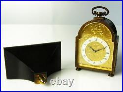 Rare Later Art Deco Bauhaus Chiming Desk Clock Junghans With Wall Board
