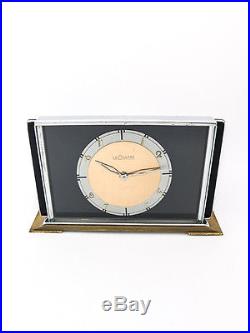 Rare LeCoultre desk clock with 8 day movement, art deco, 1940s
