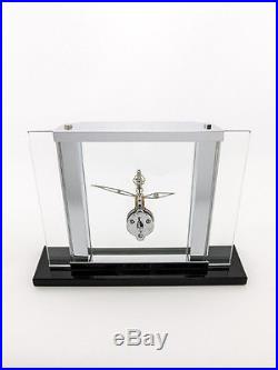 Rare LeCoultre table clock with 8 day baguette movement, art deco design, 1940´s