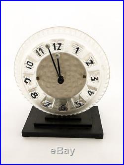 Rare Leon Hatot ATO LALIQUE table clock, art deco, 1930´s