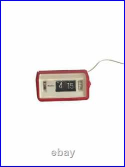 Rare Mandico Flip Clock Alarm, 70s Red Flip Clock made in Singapore