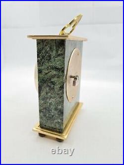 Rare Molnija Mantel Clock Natural Stone Green Granite, Leznik Mechanism 57128N