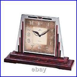 Rare OMEGA Art Deco Desk Clock, Marble, Enamel, Ref. 52.125, Cal. 59.8D, 1930s