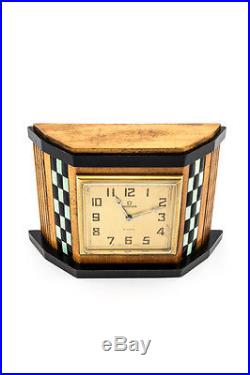 Rare Omega desk clock with 8 day movement, art deco, 1930s