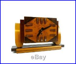 Rare Original Avantgarde Art Deco Amsterdam School Table Clock 1930