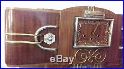 Rare Pendule Horloge Bar Art Deco Signee Ideal France Lampe French Clock Lamp