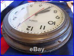 Rare Telechron 1L715 Lighted Industrial Wall Clock WWII Art Deco Machine Age