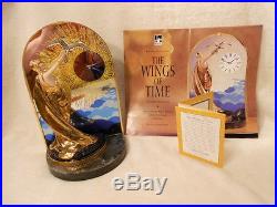 Rare, Unique Art Deco Table Clock Wings of Time House of ERTE Franklin Mint COA