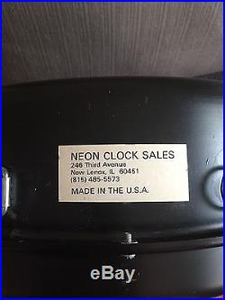 Rare Vintage Art Deco Red Neon Clock Sales Chicago Spinner Clock NR