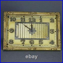Rare Vintage Doxa Watch Co Swiss 8 Day Folding Travel Clock Art Deco Gold Unique