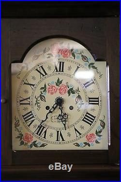 Rare Vintage Ma Leck Grandmother Clock with Shelves, Franz Hermle 140-010 Art Deco