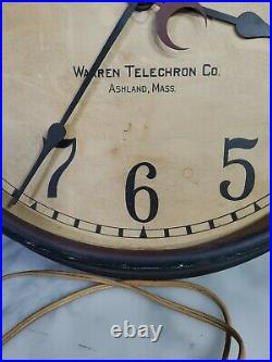 Rare Vintage Telechron Lighted Gooseneck Factory Wall clock 1940's Art Deco