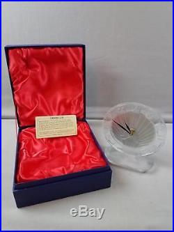 Reproduction S. S. Normandie Ship Crystal Art Deco Clock in Fitted Case WORKS
