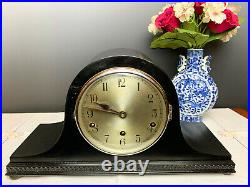 Restored, Ebonised, Beautiful Westminster Chiming Mantel Clock with Key Pen GWO