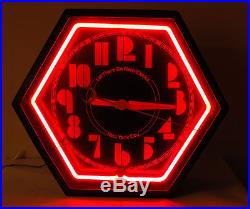 Retro Art Deco Spinner Neon Clock
