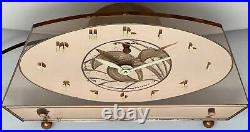 Rose` Mirror Art Deco GE Alencon Clock mod. #6H02, Runs & Keeps Time Rainbault