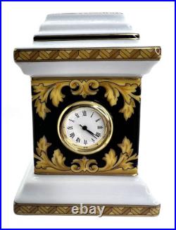 Rosenthal Versace Floralia Gold Porcelain Miniature Clock