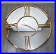 Round 30 Mirrored Wall Clock Mid Century Modern Art Deco Minimalist Style Brass