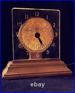 STUNNING ART-DECO ELECTRIC TABLE CLOCK / MOON GLO by VIKING PROD CORP. NY 1934