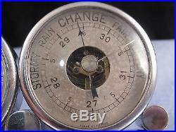Superb Art Deco Chrome Desktop Clock Barometer Weather Station 1930s 30s