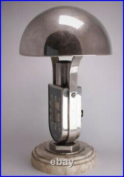 Seltene Art Deco Tischlampe Uhr Mofém Bauhaus Design Lampe Wecker Ungarn