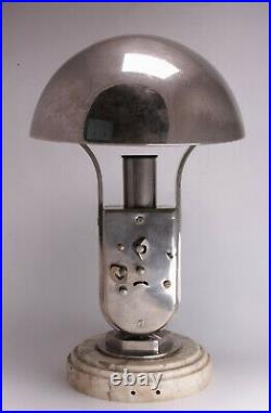 Seltene Art Deco Tischlampe Uhr Mofém Bauhaus Design Lampe Wecker Ungarn