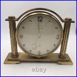 Semca Brass Double Faced 15 Jewel 8 day Desk Clock 1960's untested RARE