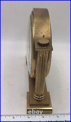 Semca Brass Double Faced 15 Jewel 8 day Desk Clock 1960's untested RARE