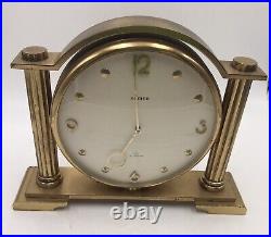 Semca Brass Double Faced 15 Jewel 8 day Desk Clock 1960's untested RARE