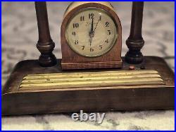 Sessions Vintage Luxury Desk Clock with lamp Made in USA RARE Desk Clock 14 H