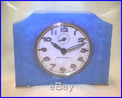 Seth Thomas Art Deco Blue Catalin Bakelite Clock- Display Next To Your Radio
