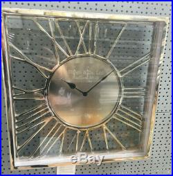Shiny Nickel & Glass Square Wall Clock