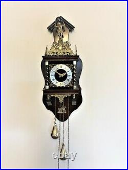 Small ANTIQUE NU ELCK SYN SIN DUTCH CHIMING WALL CLOCK 30 hour German movement