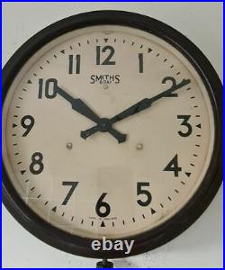 Smith's Art Deco Bakelite wall clock 8 day school factory