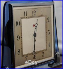 Smiths Art Deco 1930s Blue Glass Electric Clock