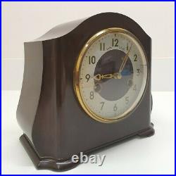 Smiths Enfield Bakelite chiming mantle clock 1950s with Pendulum No Key