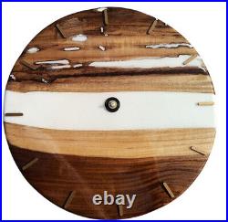 Solid White Epoxy Resin Clock, Wall Art Deco, Gift For Her, Wall Hanging Clock