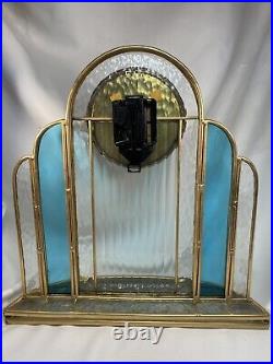 Stained Glass Mantle Clock Art Deco-Parts Only, Handmade Stephan Daniel 1990