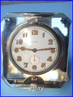 Sterling Silver Tiffany & Company Travel Clock - Octagon Cased-Circa 1915