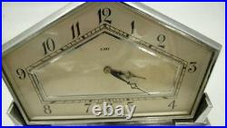 Stunning Art Deco 8 Day Chrome Cased Clock, Circa 1930 Unusual Shape