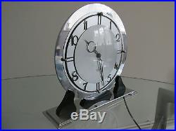 Stunning Art Deco Smiths Sectric Chrome Electric Mantel Clock 1930s Working