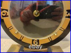 Stunning Black And Gold Vintage Art Deco 8 Day Mantle Clock 1930s