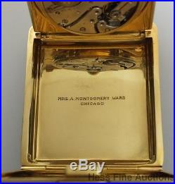 Stunning Genuine Tiffany &Co Heavy 18k Gold Art Deco 8 Day Travel Clock Antique