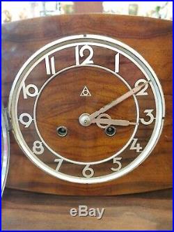 Stunning German Mauthe Art Deco Mantle Clock Schwarz Leipzig