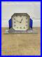 Stunning Vintage Art Deco Period Mantle Clock Blue & Chrome 8 Day