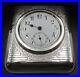 Stylish and Heavy 1930s Art Deco Sterling Silver Travel Clock