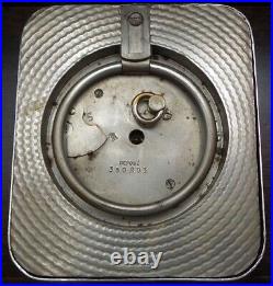 Stylish and Heavy 1930s Art Deco Sterling Silver Travel Clock