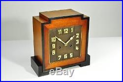 Superb 1930`Art Deco Amsterdamse School Mantel Clock, Palisander