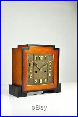 Superb 1930`Art Deco Amsterdamse School Mantel Clock, Palisander
