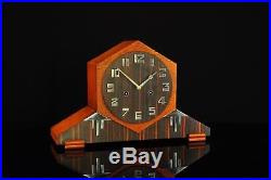 Superb 1930`Art Deco Junghans Amsterdamse School Mantel Clock, Palisander